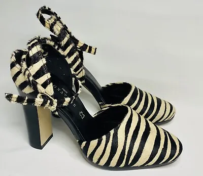 Ladies Next Leather Zebra Print Heels UK 3.5 NEW RRP £60 Block Heel Ankle Strap  • £20