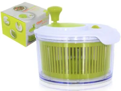 Large Salad Spinner Vegetable Veg Leaf Dryer Drainer Colander Plastic Bowl • £11.99