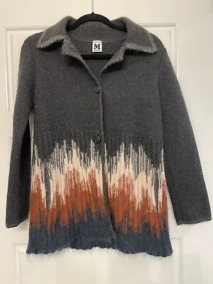 $105 • Buy Missoni Womens Merino Wool And Mohair Jacket Coat Size 4 Gray Cardigan