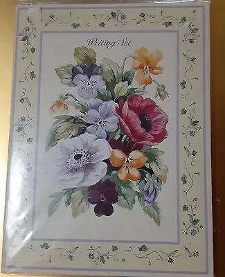 Vintage Writing Set Stationery 15 Sheets 15 Envelopes Flowers Made In UK NEW • $7.05