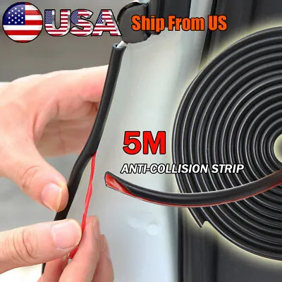 16FT Car Door Trim Edge Strip Lock Guard Moulding Rubber Seal Protector DIY US • $10.67