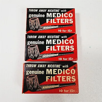 3 Boxes Of Vintage Medico Tobacco Pipe Filters - 2 Full 1 Partial • $24.95