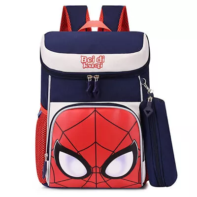 Kids Boys Junior Marvel Spiderman Backpack School Pencil Box Rucksack Character • £20.51