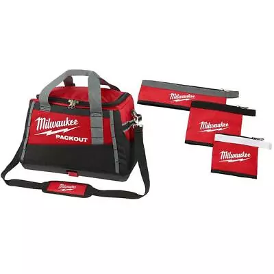 Milwaukee PACKOUT Tool Duffle Bag 20  Nylon W/ 3-Pack Multi-Size Zipper Pouch • $104.65