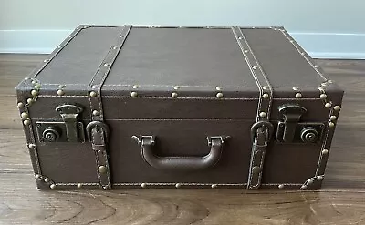 New Brown Faux Leather Vintage Style Decorative Suitcase Trunk – Medium • $60