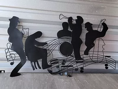 Metal Sculpture Jazz Music Band Sax Trumpet Piano Drums Base Wall Art Wall Decor • $69.99