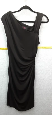 $22 • Buy Wayne By Wayne Cooper Size 14 Black Flattering Gathered  Drape Style Dress