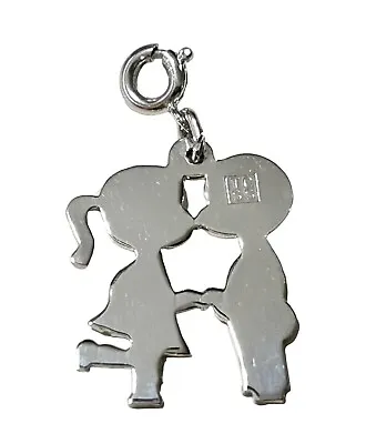Sterling Silver 925 Boy Girl Couple Kissing Young Love Kisses Charm Pendant TCSS • $47.86
