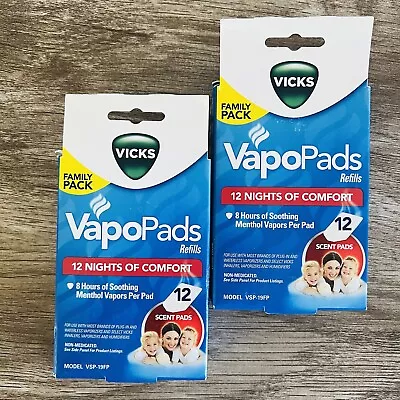 2 Pack VapPad Family Pack For Use In Vicks Humidifiers 12 Pads Each • $12