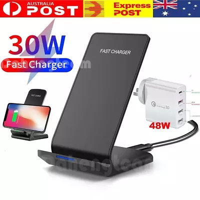 $13.99 • Buy 30W Fast Wireless Charger Charging For IPhone 15 14 13 12 Pro Max XS Samsung Qi