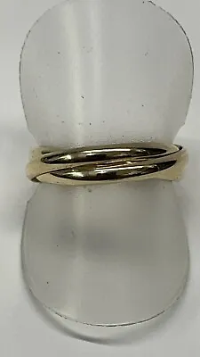 9ct Yellow Gold 3 Band Russian Wedding Ring. Engraved “Live Love Laugh” Size M • £125