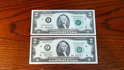 2 UNCIRCULATED 1995 $1.00 ATLANTA & MINNEAPOLIS STAR NOTES $2 Bills BUY IT NOW! • $29.99