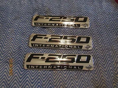 F-250 International Diesel 6.0 7.3 6.7 6.2 Chrome Black F250 Emblem Badge 3pcs • $37.20