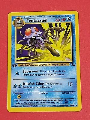 Pokemon Fossil 1st Edition Tentacruel 44 Card Near Mint/Mint • $5