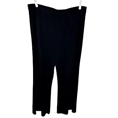 Exclusively Misook Woman Knit Pull On Stretch Pants Size 3X Black Elastic Waist • $39.99