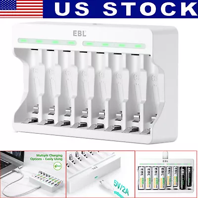 8-Slot Universal Battery Charger For AA AAA Ni-MH Ni-CD Rechargeable Batteries • $11.99