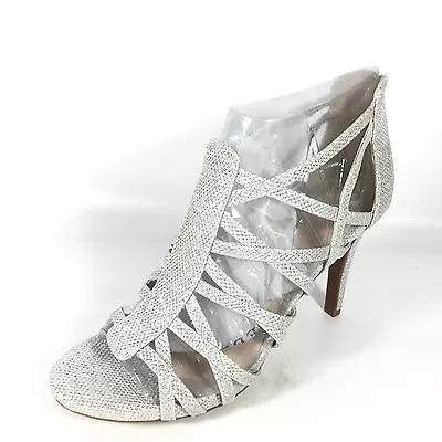$46.75 • Buy Fergalicious By Fergie Hattie Women's Size 8.5 Silver Strappy Heel Shoes.