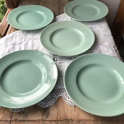 £20 • Buy Vintage Wood's Ware Beryl Green Dinner Plates X 5 . Utility.
