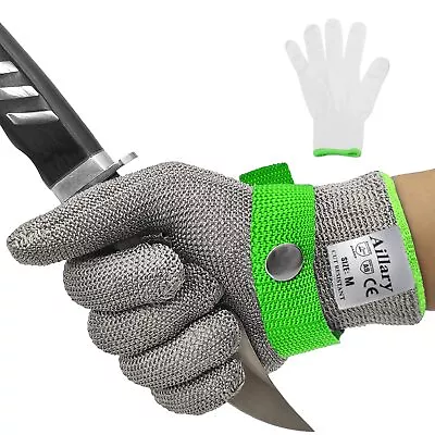 Level 9 Cut Resistant Wire Mesh Gloves For Meat Cutting Oyster Shucking Large • $16.68