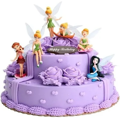 6Pcs/Set Tinker Bell Fairies Princess Figure Display Cake Topper Toy Decoration • £9.97