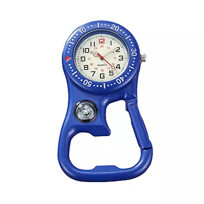 Carabiner Clip-on Quartz Watch Compass Corkscrew Luminous Pocket Watch Outdoor • £11.27