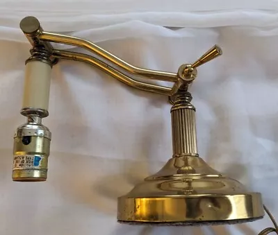 Vintage Brass Swin Arm Adjustable Up & Down Candlestick Table Piano Lamp Light • $22.99