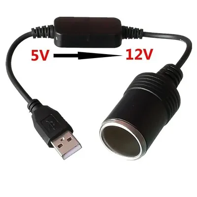 Car Cigarette Lighter Socket USB 5V To 12V Converter Adapter Plug Accessories • £3.99