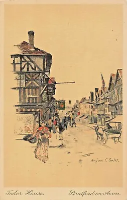 Stratford On Avon England~tudor House~marjorie Bates Artist Drawn Postcard • $3.84