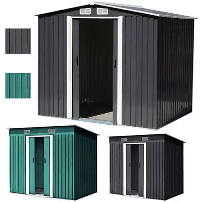 £169.99 • Buy New Metal Garden Shed Storage Sheds Heavy Duty Outdoor With Free Base Foundation