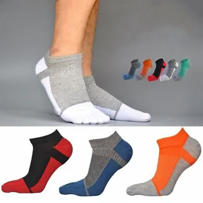 1 Pair MENS Toe Socks Athletic Running Cotton Five Separated Fingers Ankle Sock. • £5.22