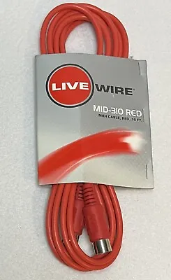 Livewire Mid-310 MIDI Cable 10 Ft. Red - New • $12.95