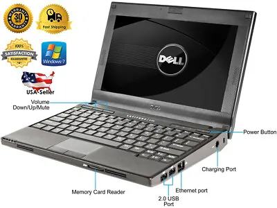 Dell Latitude Mini Laptop | Windows 7 Pro | Microsoft Office | SD Card | Wifi • $209.98