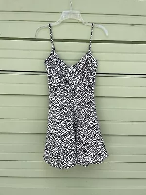 NEW ZARA Black White FLORAL PLAYSUIT Adjustable Straps Mini Size S  O439 • $25.99