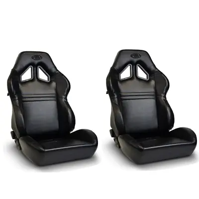 SAAS Seats (2) Dual Recline Kombat Black PU Leather ADR Compliant • $700