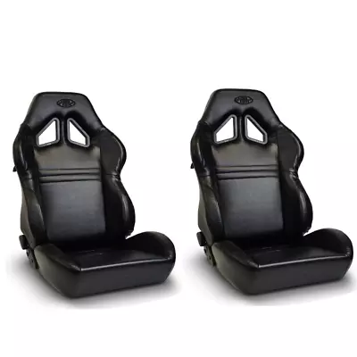 SAAS Seats (2) Dual Recline Kombat Black PU Leather ADR Compliant • $700