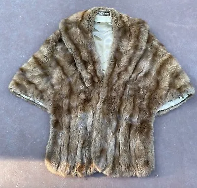  Famous Barr   Vintage Mink Fur Stole Wrap Cape • $35