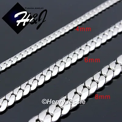 18-40 MEN Stainless Steel 3/4/5/6/8mm Silver Miami Cuban Curb Chain Necklace*155 • $12.99