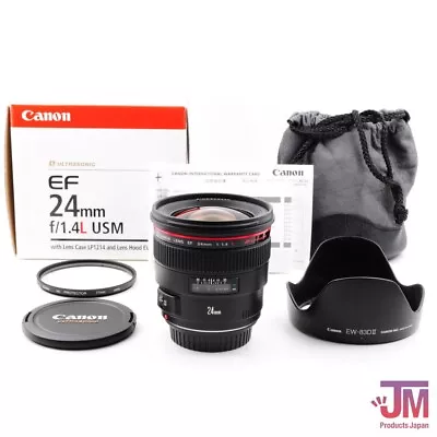 Canon EF 24mm F/1.4 L USM Lens W/BOX Hood Full Set From Japan DHL [ Mint • £415.47