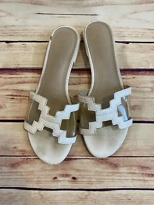 ZARA WOMAN Heeled White Sandals Shoes Size 38 • $10