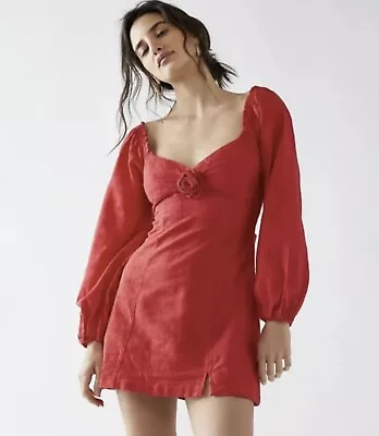 ❤️ Free People Mini Dress Size M 12 - 14 UK / 8 - 10 US Red Put A Rose On It New • £14.99