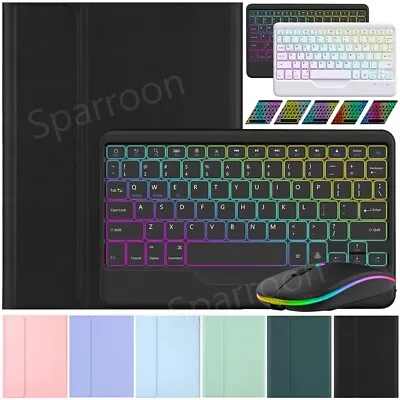 Backlit Keyboard Mouse With Case Cover For IPad 6/7/8/9/10th Gen Air 4 5 Pro 11 • £19.89