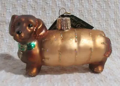 Old World Christmas Blown Glass Dachshund Wiener Dog Ornament • $17
