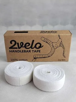 2Velo TOP COTTON Vintage HANDLEBAR TAPE White • $10.90