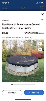 Blue Wave 21-ft Round Leaf Net Above Ground Pool Cover 21’**FAST FREE SHIPPING** • $108.92