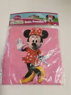 Disney Mickey Mouse Clubhouse Pink Rain Poncho W/Minnie Mouse Size Youth BNIP! • $6.90