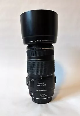 Canon EF Lens EF 70-300mm F/4-5.6 IS USM + Lens Hood: Very Lightly Used • $180