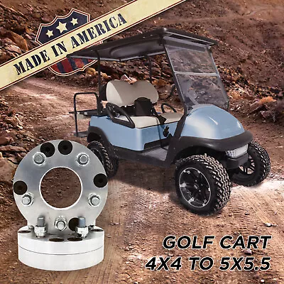 4x4 To 5x5.5 USA Made Golf Cart Wheel Adapters 2  Thick Spacers 4 To 5 Lug - X2 • $225.45