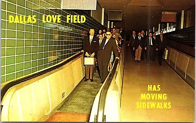 Postcard TX Internal View Dallas Love Field Airport Moving Sidewalks Dallas B2 • $7.97