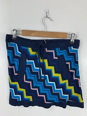 MISSONI Target Women's Skirt Small Blue Chevron Zig Zag Mini Pockets Stretch • $9.99