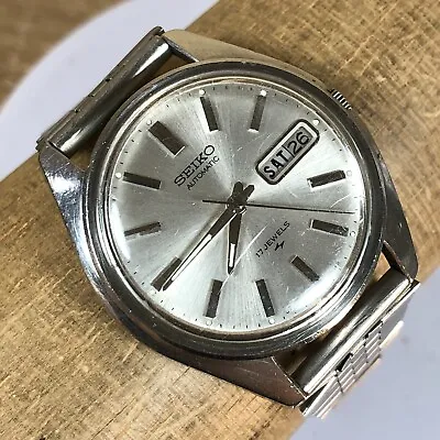 All S/S Vintage 1970s Men's Seiko 17 Jewel Day Date Watch 7006-8007 Runs • $139.95